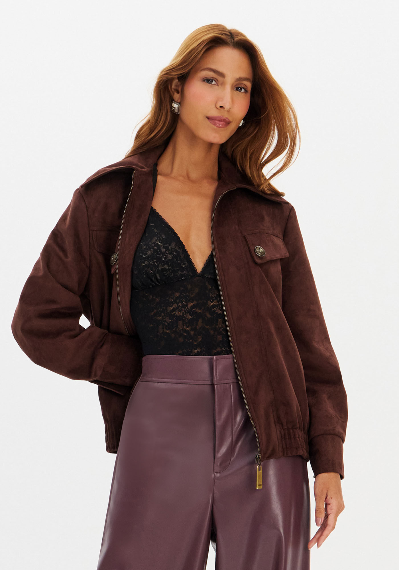 Jaqueta Bomber De Suede