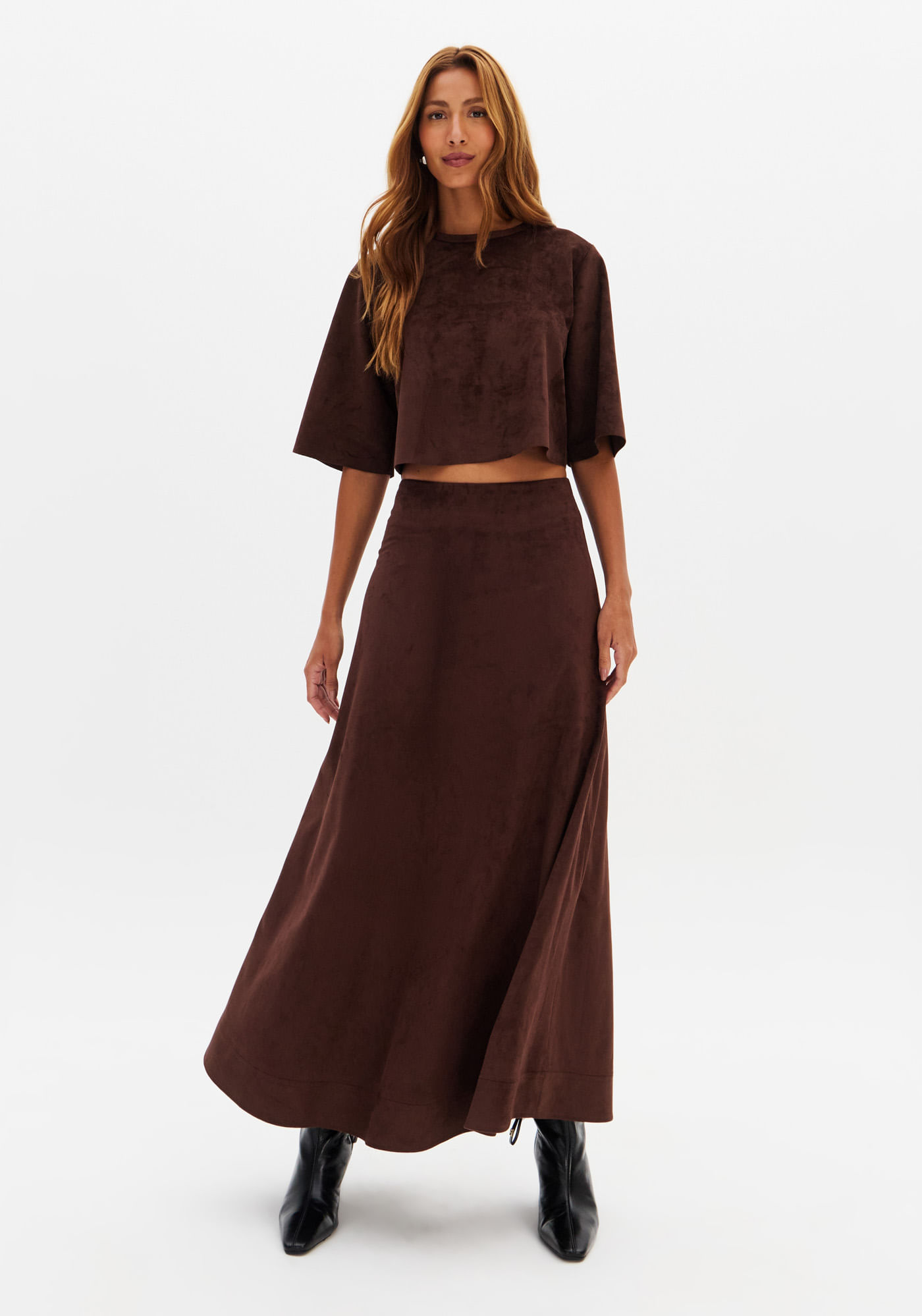 Saia Super Midi Lady Like De Suede