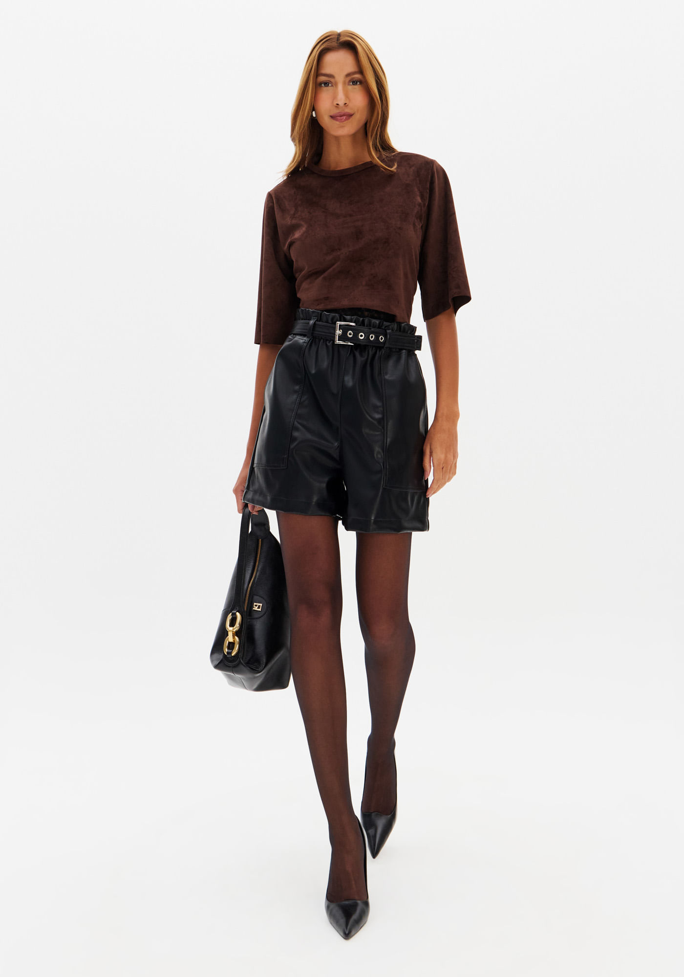 Short Clochard De Cintura Alta De Pu
