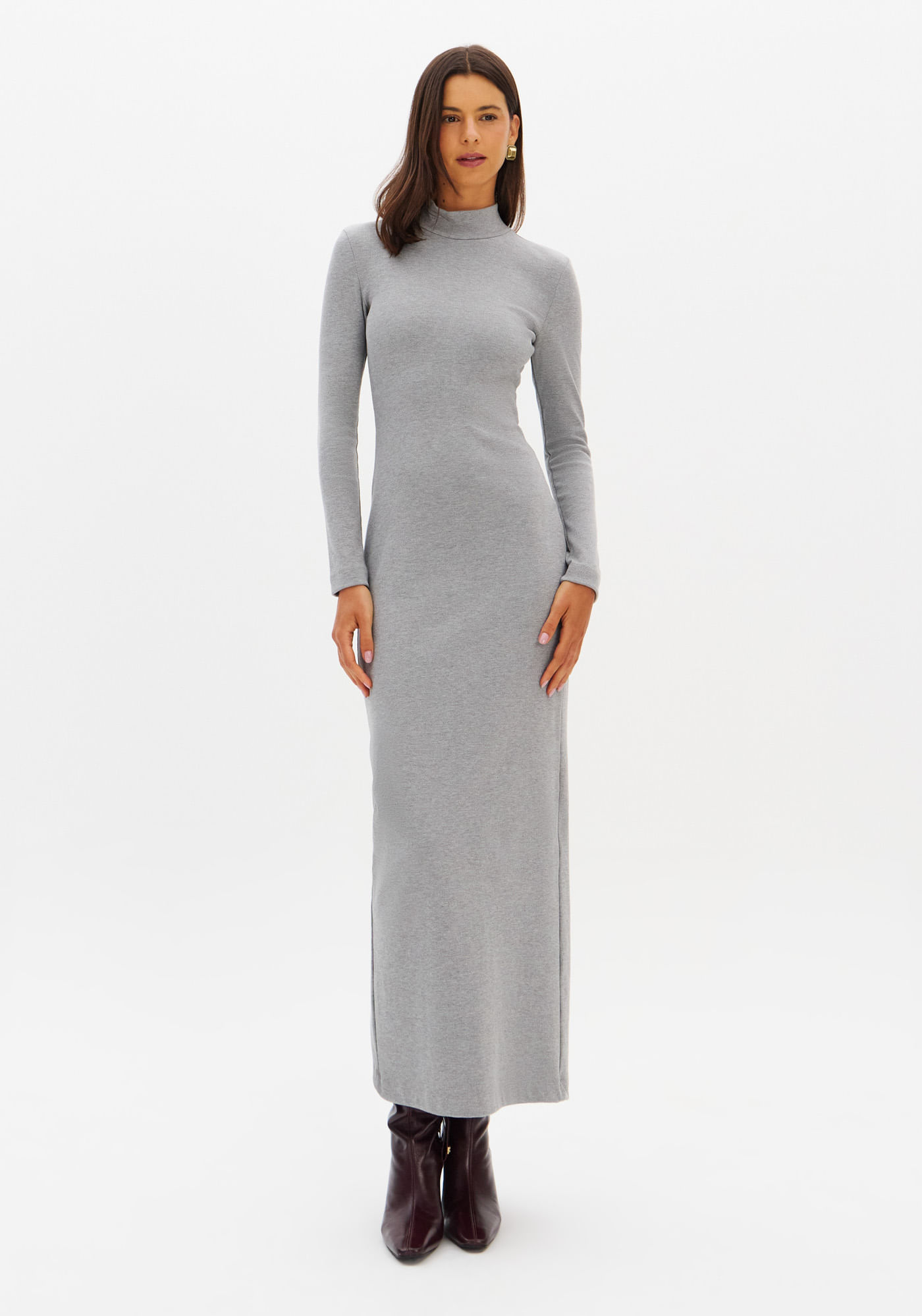 Vestido Super Midi Gola Alta