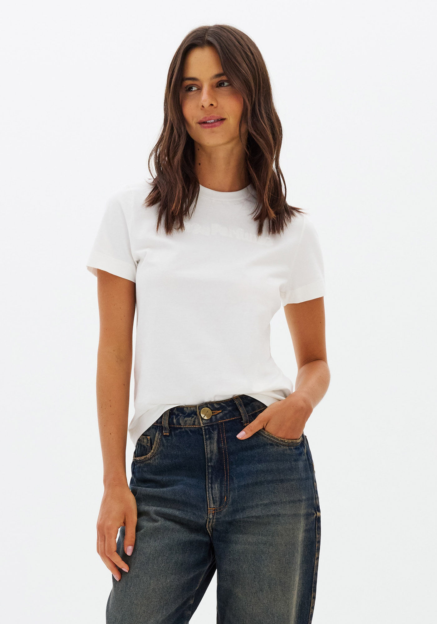 T-shirt Baby Look Manga Curta