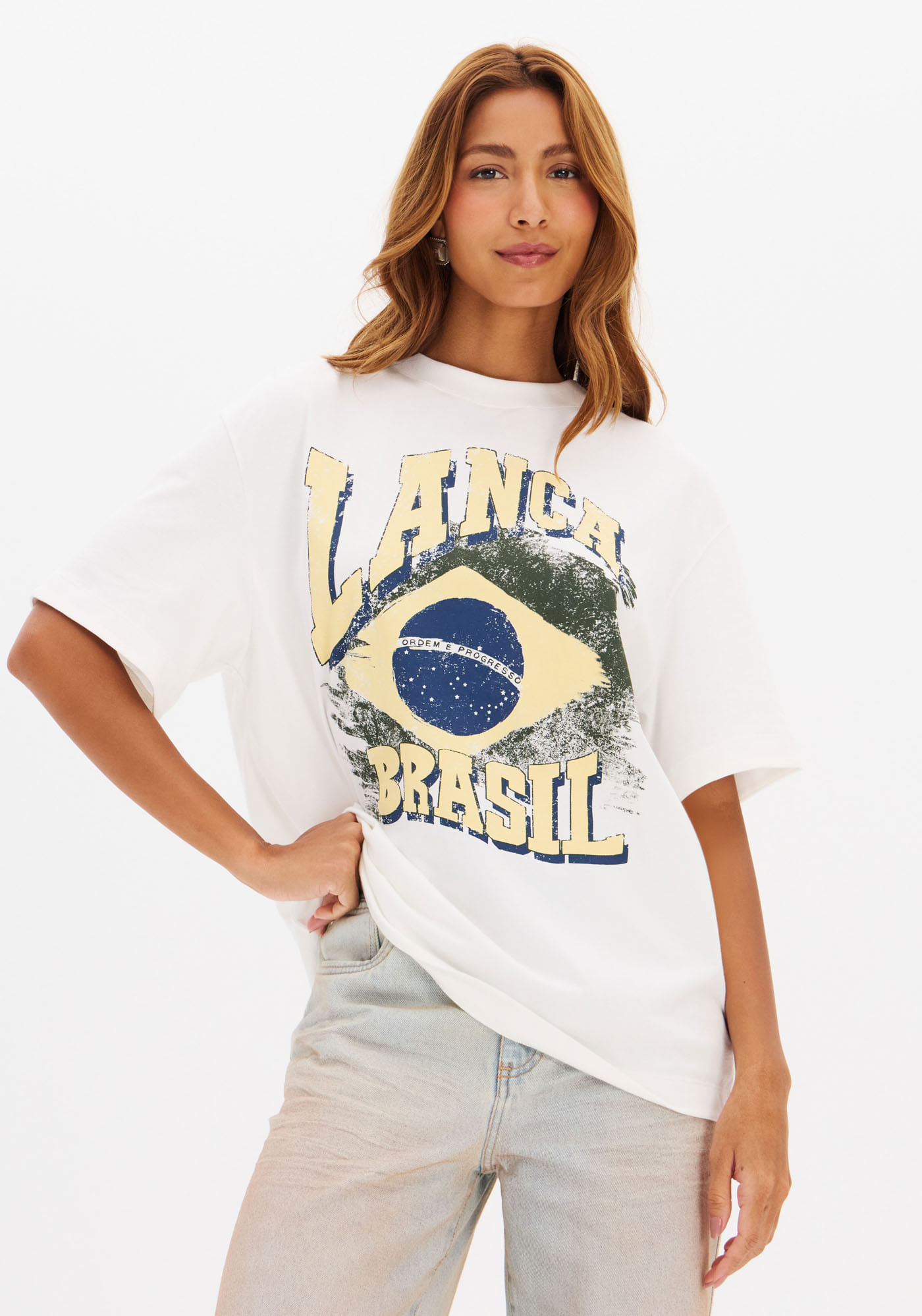 T-Shirt Oversized Brasil Manga Curta