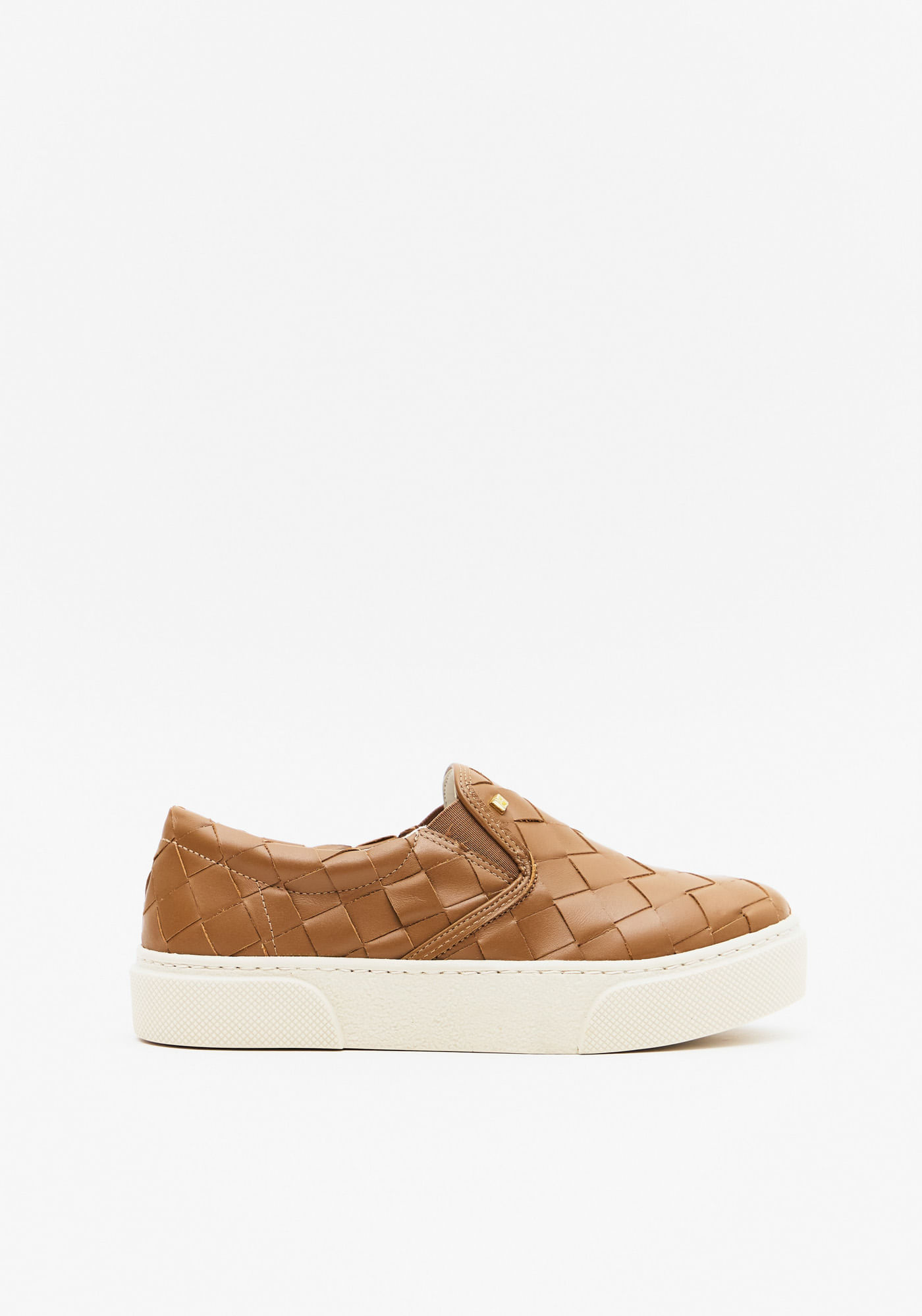 Tênis Casual Couro Tressê Enfeite Lp