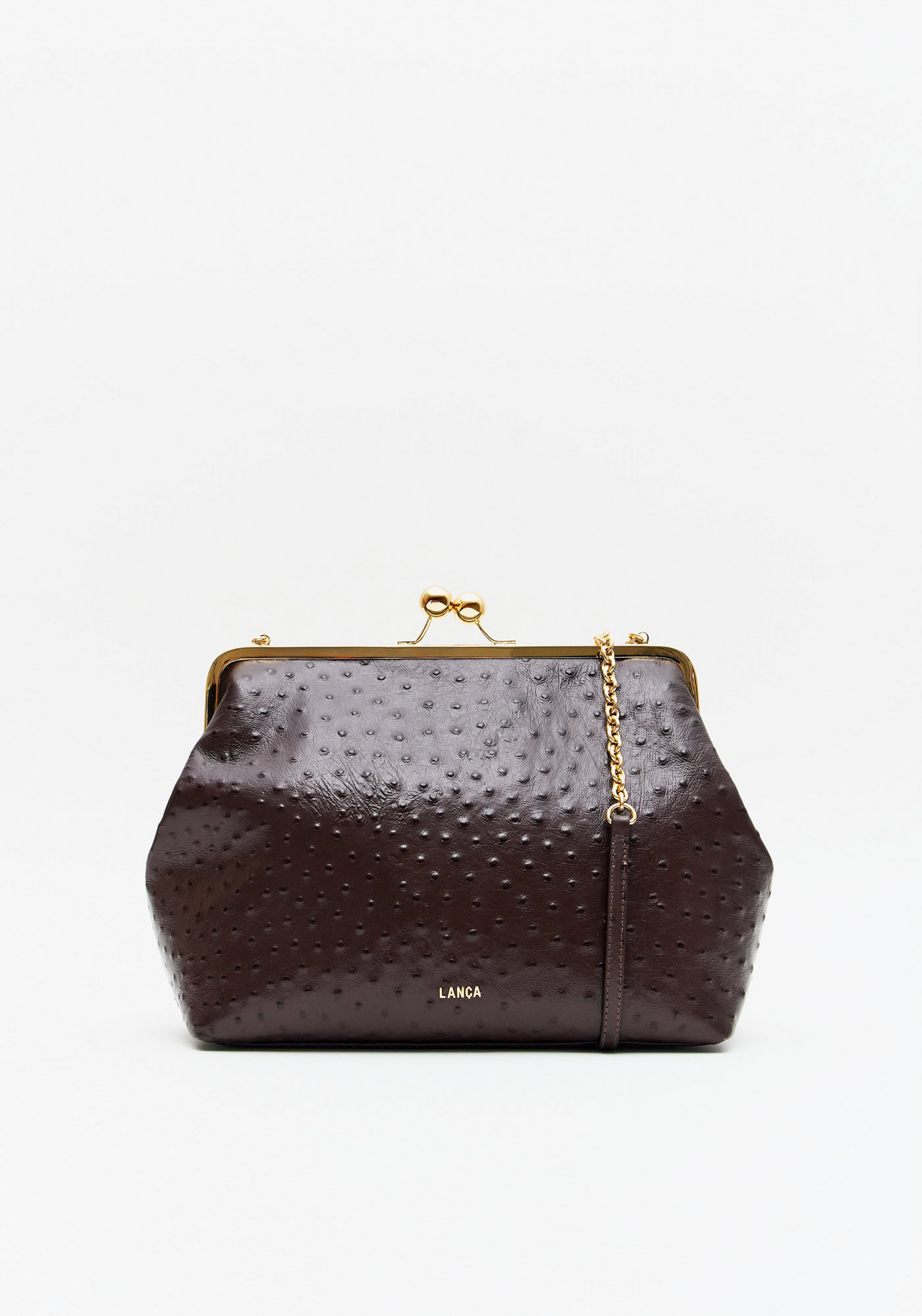 Bolsa Clutch Couro Com Enfeite