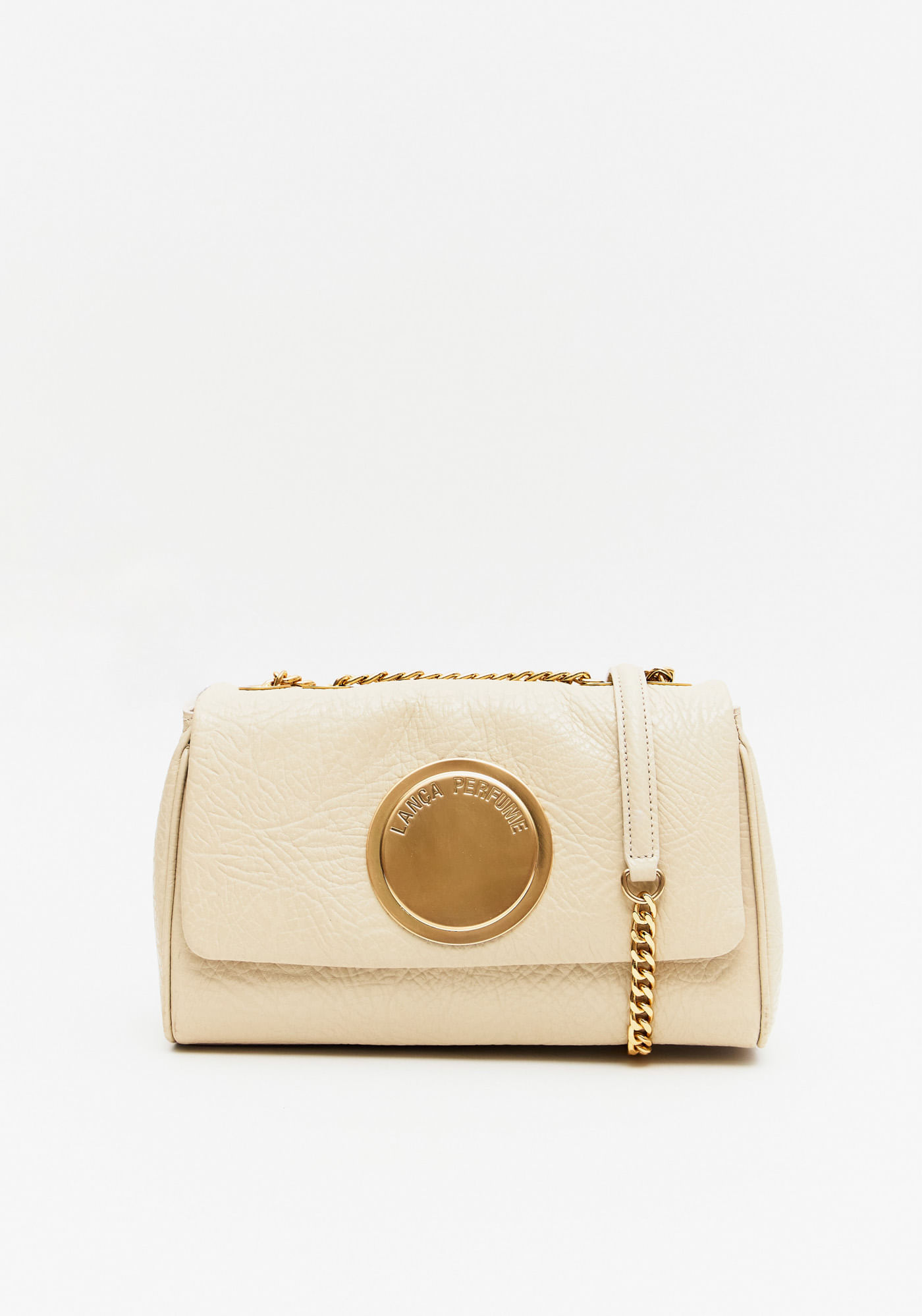 Bolsa Shoulder Couro E Enfeite Metal