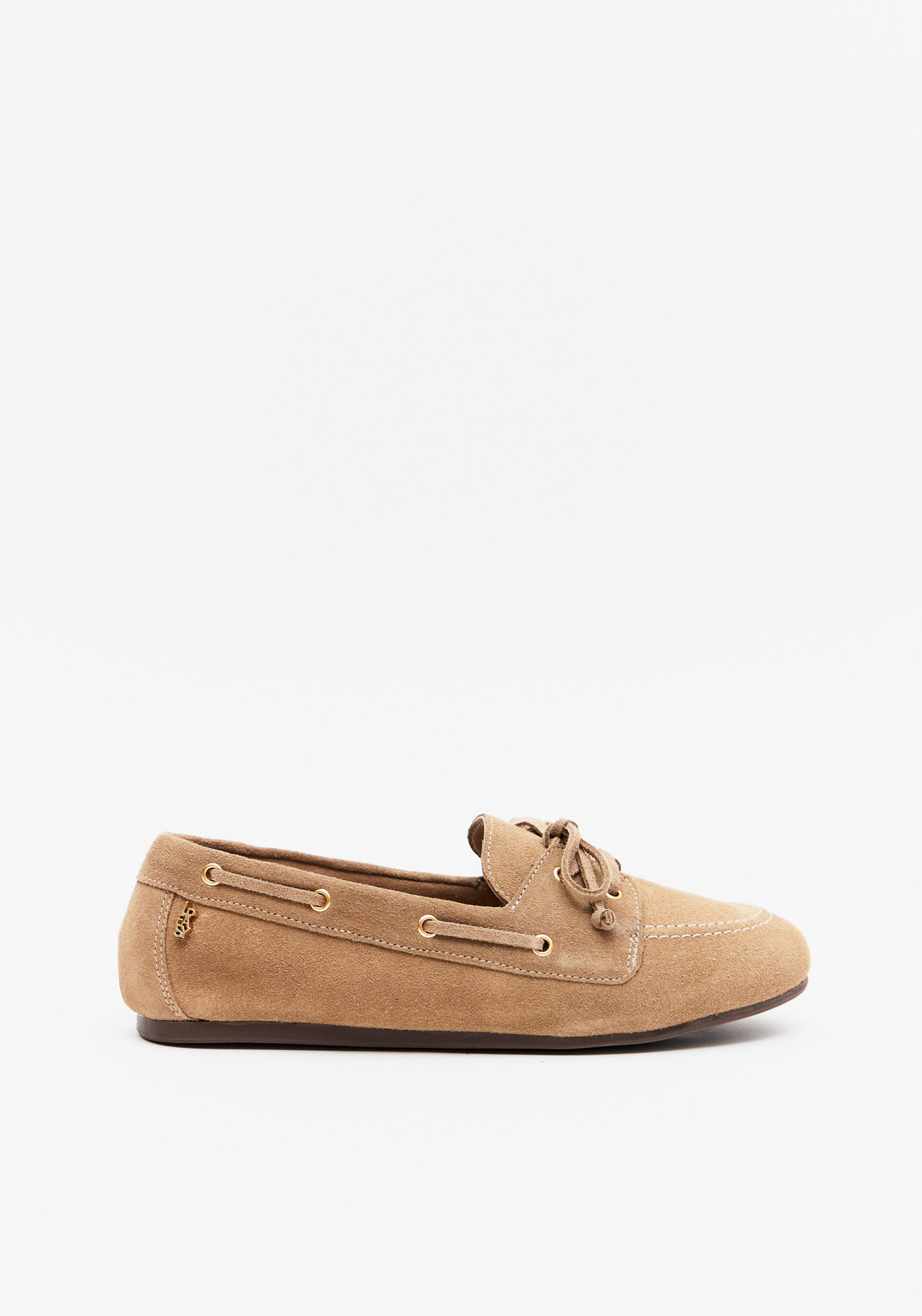 Mocassim Flat Com Amarração Couro