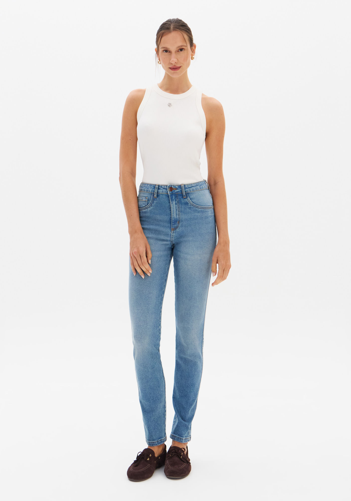 Calça Jeans Skinny Cintura Alta