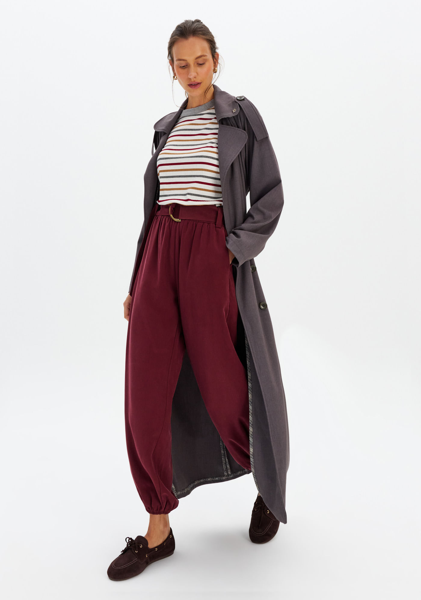 Calça Jogging Cintura Alta Com Faixa
