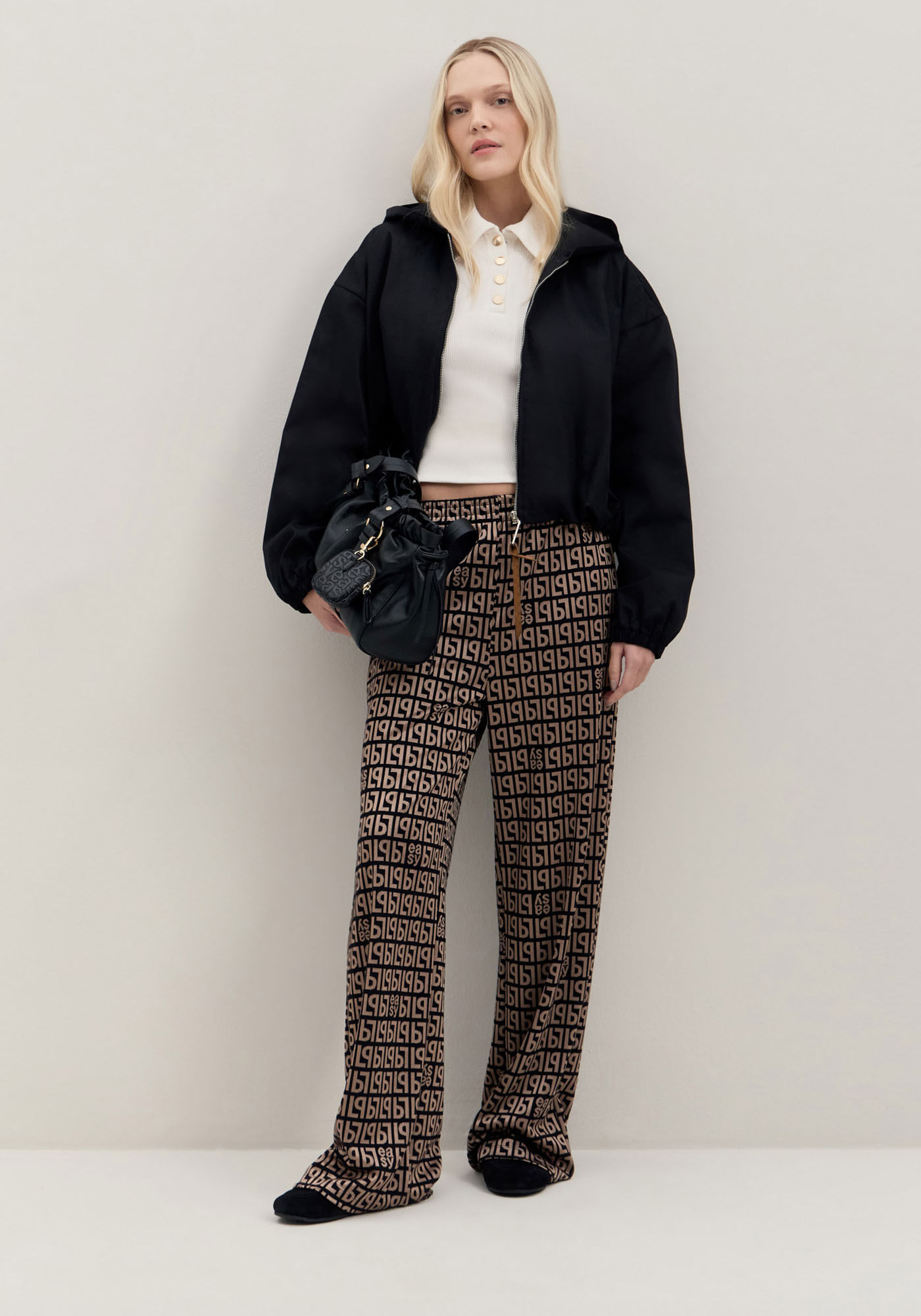 Calça Wide Leg Cintura Alta