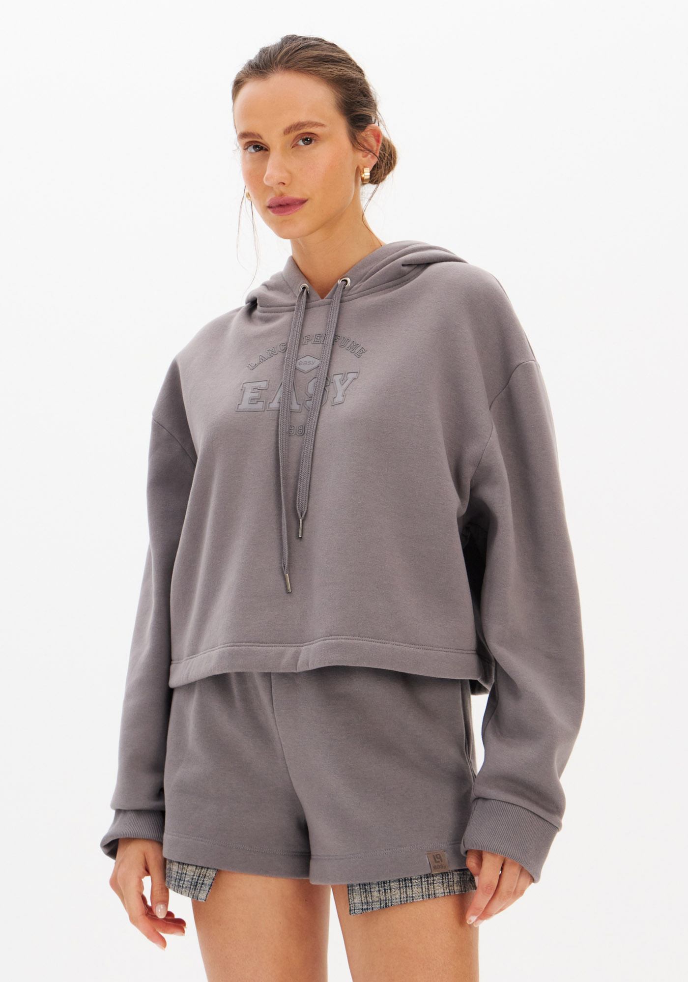 Moletom Cropped Com Capuz Oversized