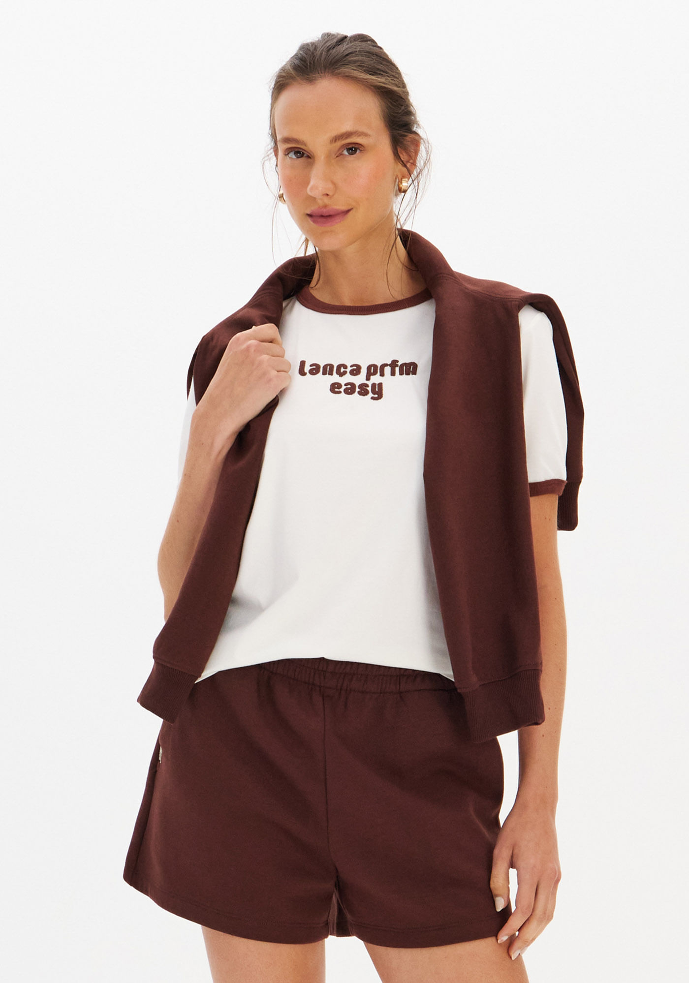 T-Shirt Baby Look Com Bordado