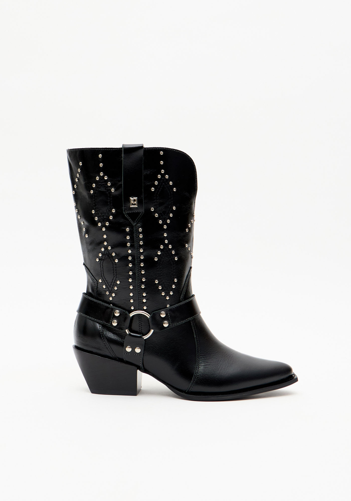 Bota Western Couro Com Tachas