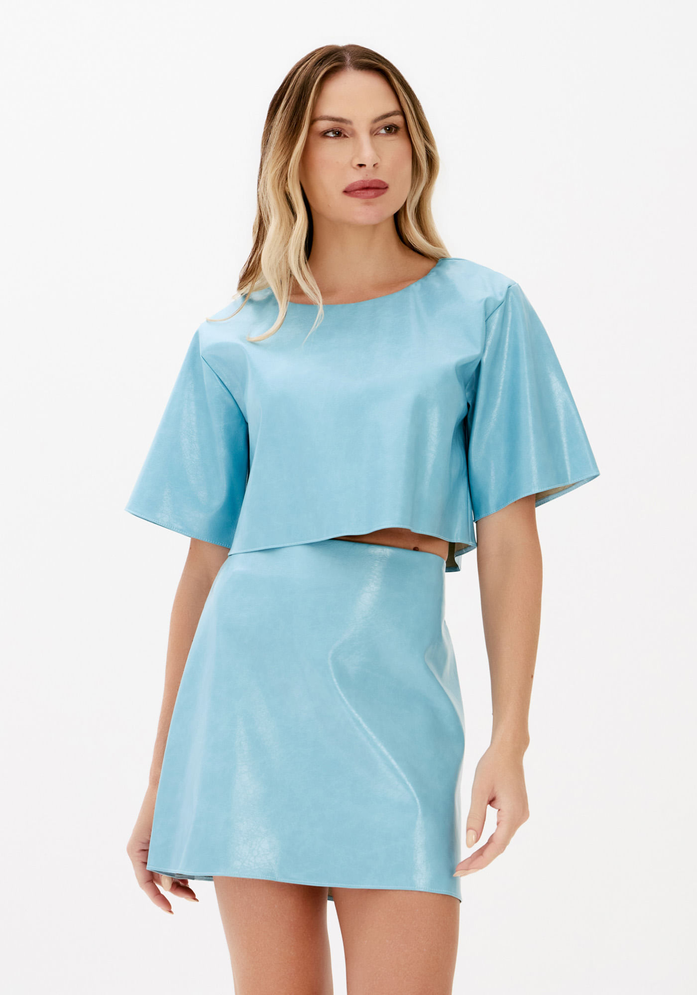 Blusa Cropped Manga Curta