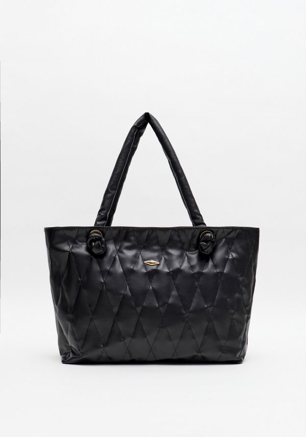 Bolsa Shopping Matelassê E Enfeite Preto U