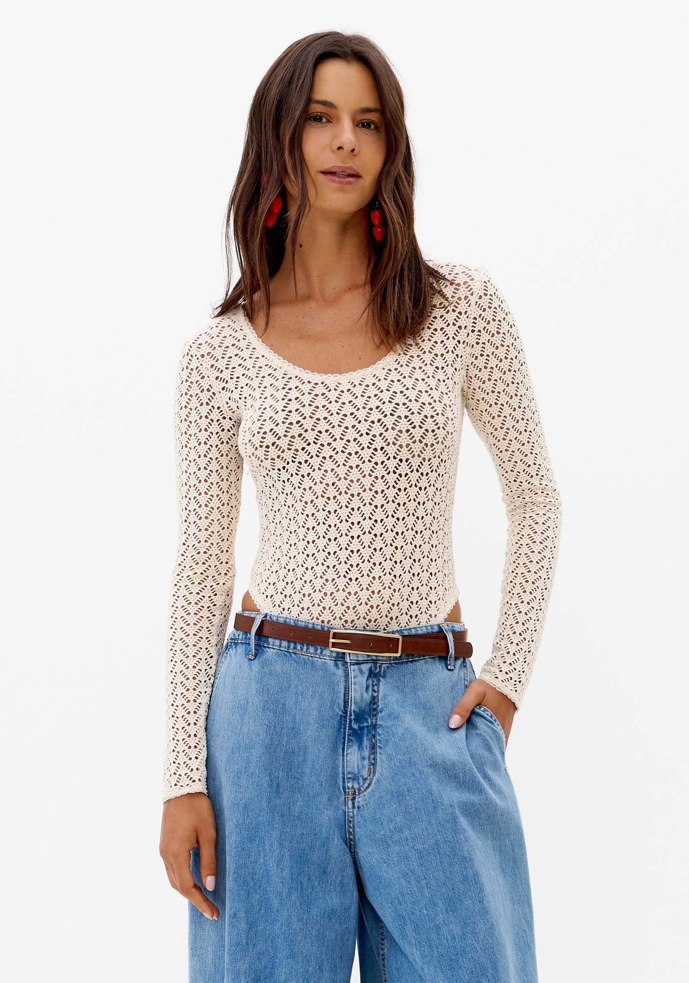 Body Manga Longa Rendado