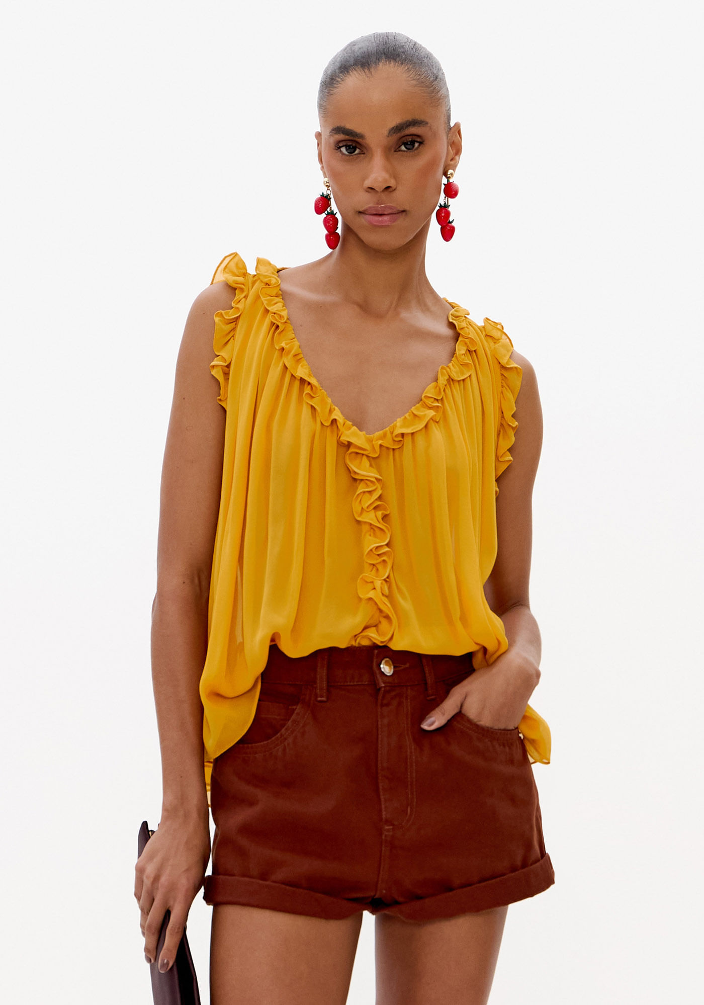 Blusa Bata De Chiffon De Viscose