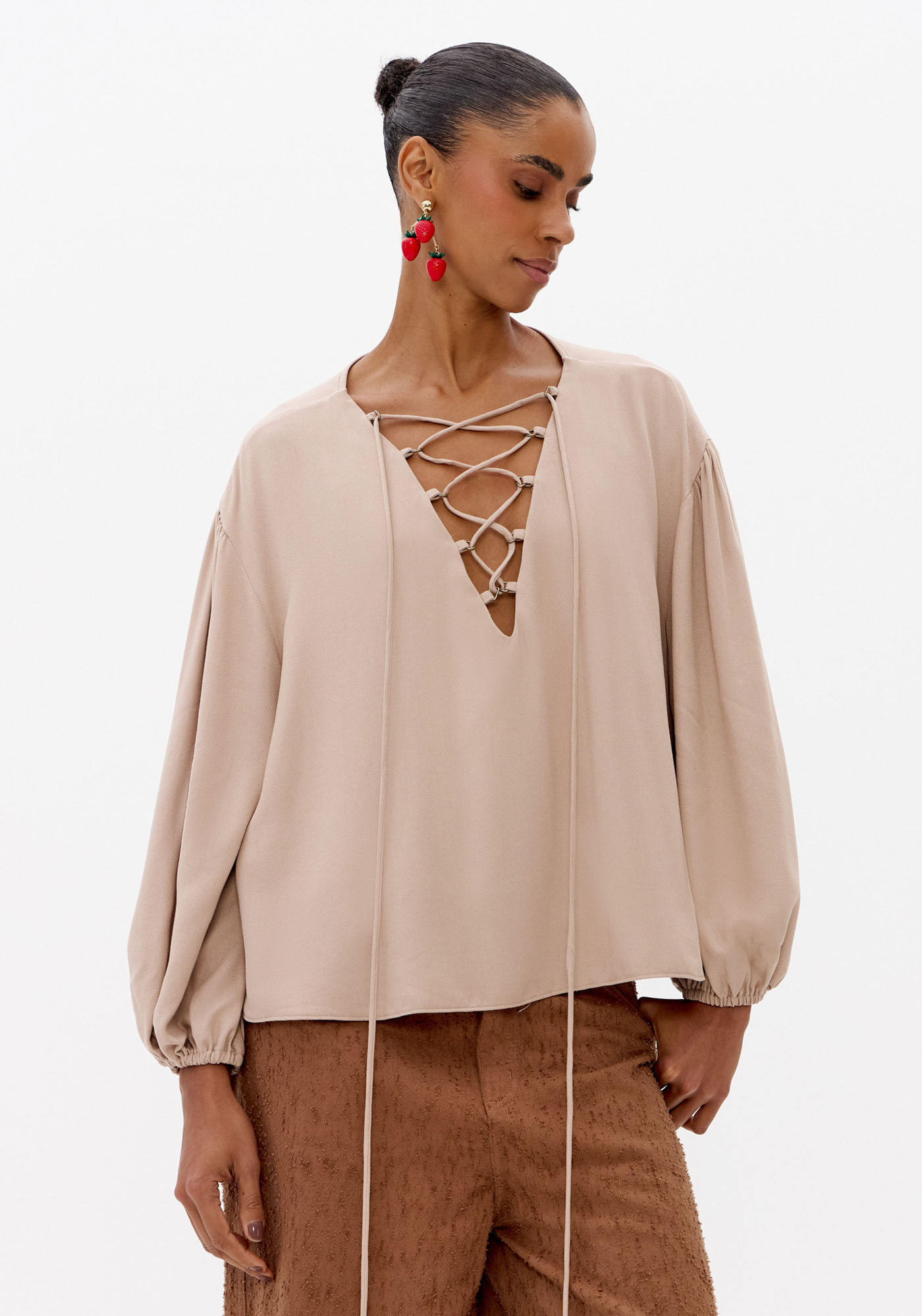 Blusa Bata Manga Longa De Viscose