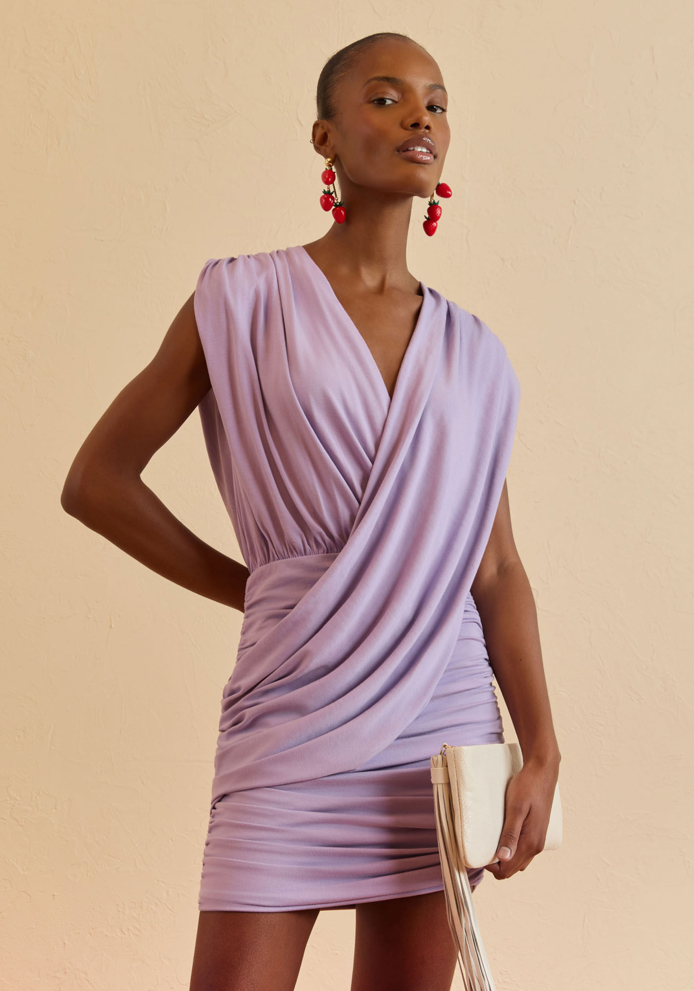 Vestido Curto Drapeado