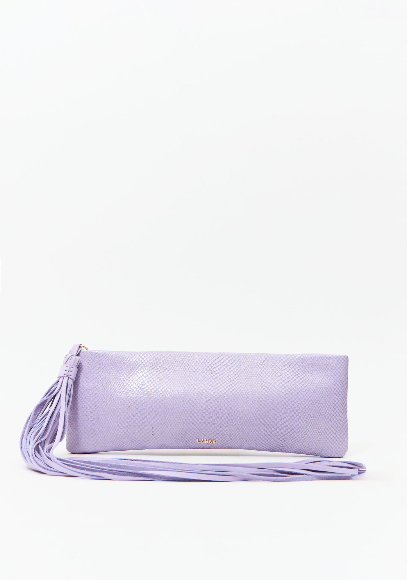 Bolsa Clutch Couro Enfeite Barbicacho