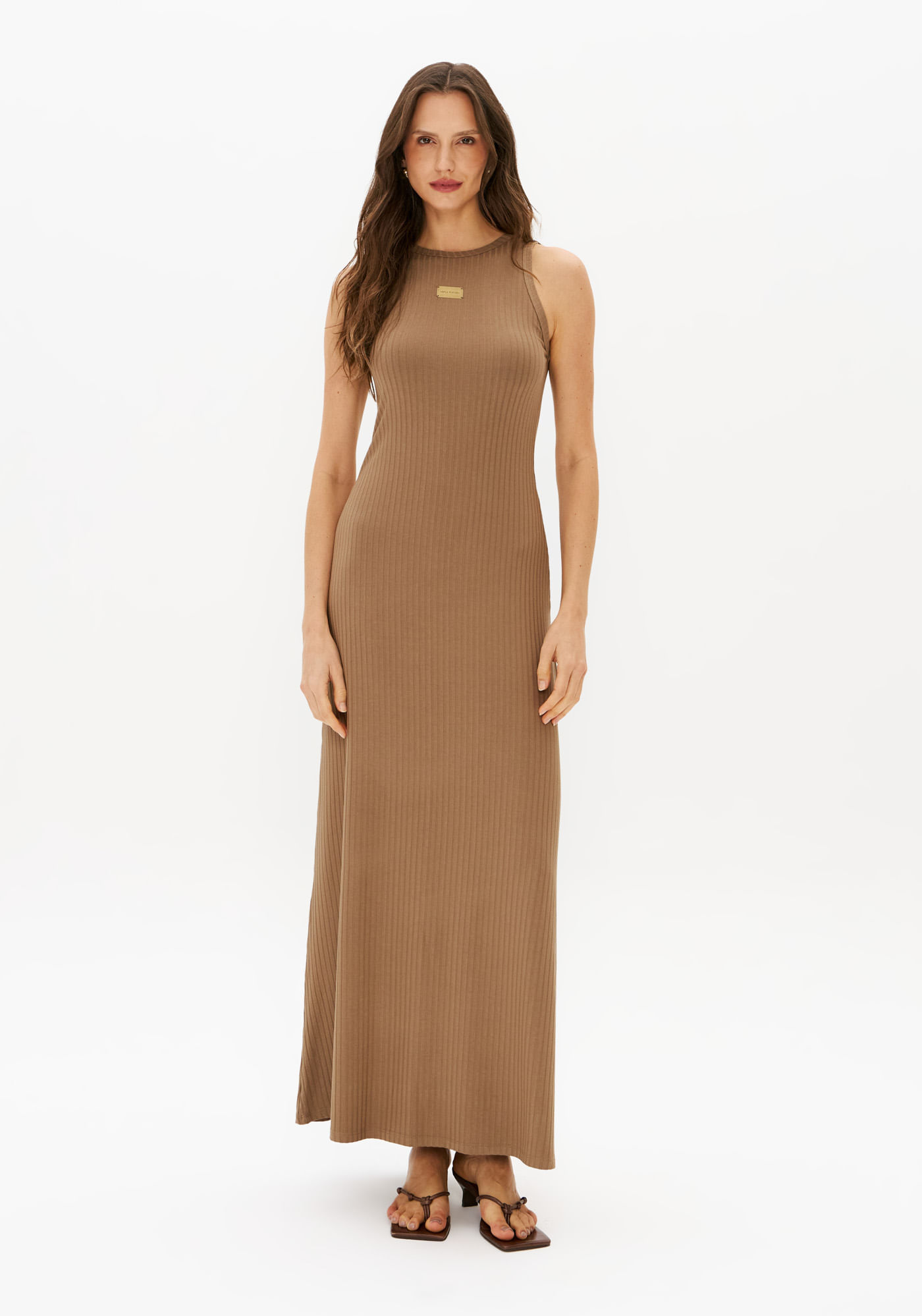 Vestido Canelado Sem Mangas
