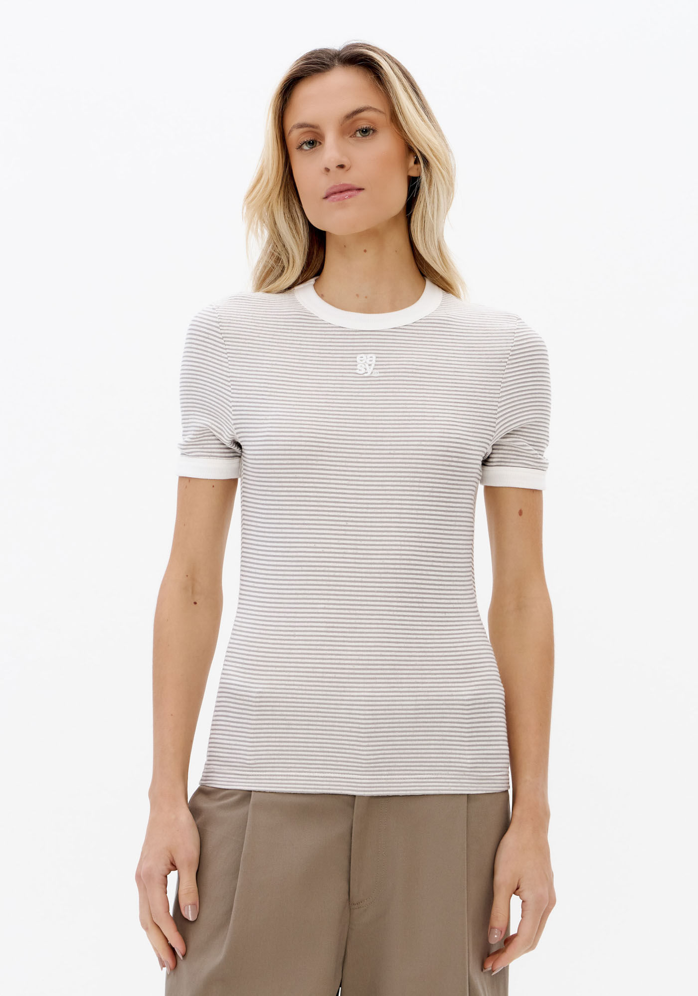 T-Shirt Baby Look Com Linho